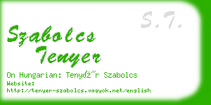 szabolcs tenyer business card